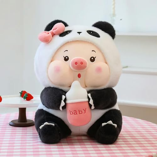 NOpinz Schwein Panda mit Flasche Karikatur Tier Puppe Plüschtier Junge Mädchen Geburtstagsgeschenk 40cm 1