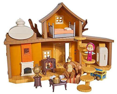 Simba Masha & Michka Masha-Haus mit 2 Etagen + 1 Puppe 12 cm und Zubehör