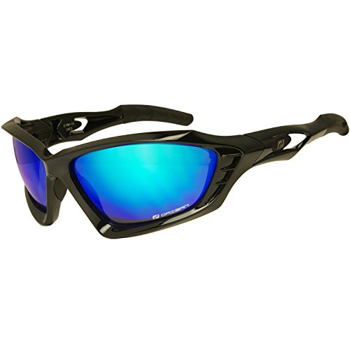 Daisan Elite blau verspiegelte Sportbrille Sonnenbrille
