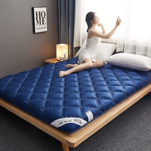 hxoity Bodenmatratze 5cm Dicke Tatami-Schlafmatte Japanische Futon-Matratze Gästebettunterlage Aufrollen (Color : Blue, Size : 90 x 200 cm (35 x 79 inches))