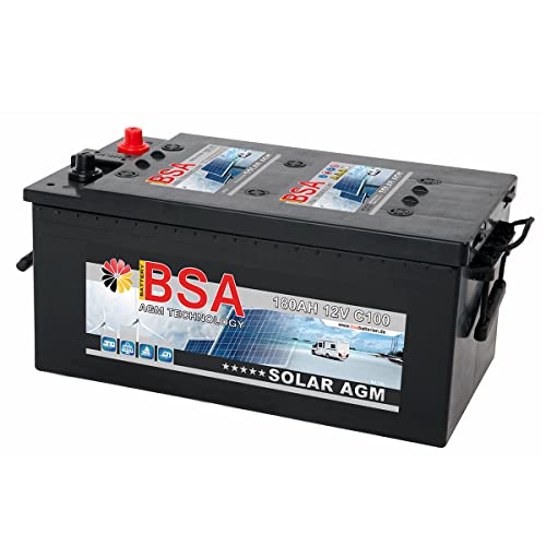 BSA Solarbatterie 12V 180Ah Solar Akku Wohnmobil Boot Schiff Versorgung AGM Gel Batterie