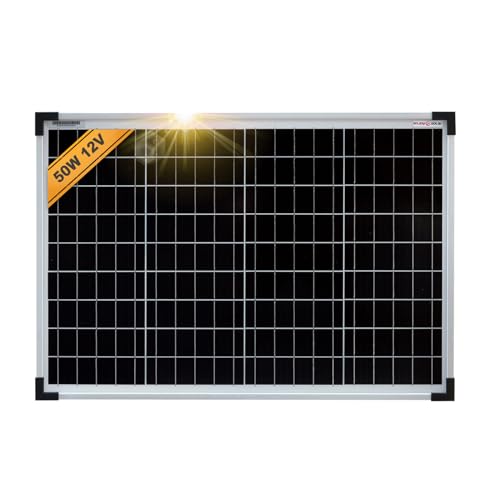 enjoysolar® Mono 50W Monokristallines Solar panel 50Watt ideal für Wohnmobil, Gartenhäuse, Boot (Mono 50w)