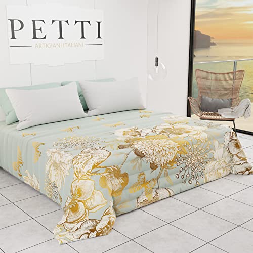 PETTI Artigiani Italiani - Tagesdecke für Frühling, Sommer, französisches Bett, Design Luxury 01, 100% hypoallergen, 100% Mikrofaser, hergestellt in Italien