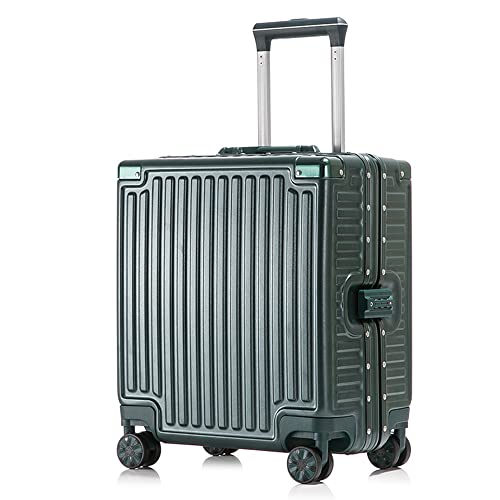 Kleiner, leichter Koffer mit Rädern, Aluminium-Rahmen, harter Reisekoffer mit TSA-Schloss, 8 Spinner-Räder, Gepäck, einfaches Reisen, Rollgepäck, Handgepäck für Reisen/Business, grün, Modern