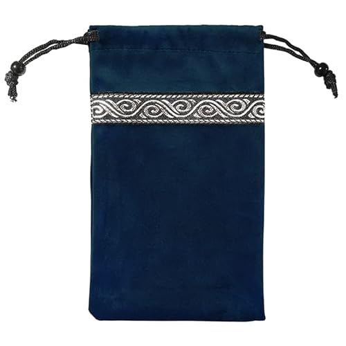 Wahrsagerei Tischdecke Oracles Karte Brücke Tisch Gesellschaftsspiel Tasche Kordelzug Tarot Beutel Geschenke Verpackung Tasche Hochzeit, Dark Blue Silver