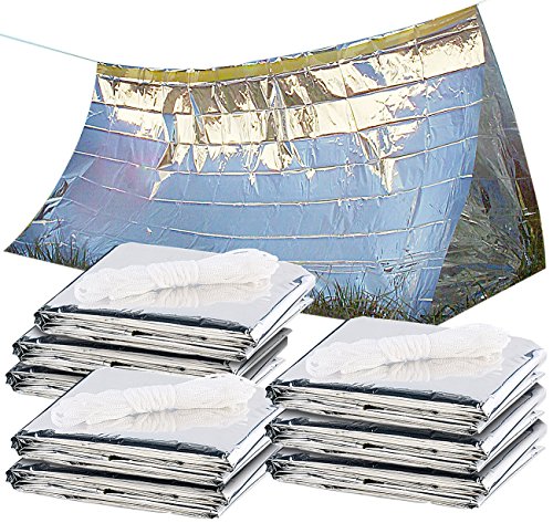 Semptec Urban Survival Technology Notfall-Zelt-Decken: 8er-Set Notfall-Zelte für 2 Personen, hitzeabweisend, kältedämmend (Mini-Zelt)