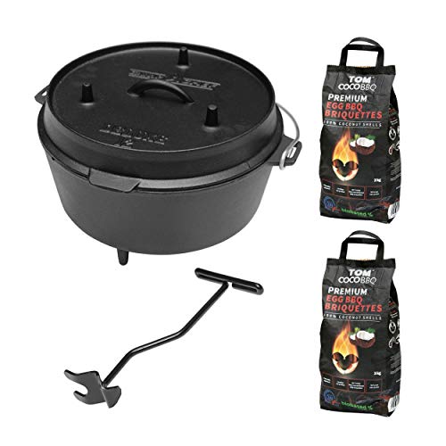 camp chef KS0861 Camp Chef Deluxe Dutch Oven DO-12 + TOM COCO Grill-Kokoskohlebriketts 2er-Pack