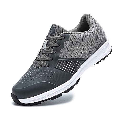 Unisex Golf Shoes, Waterproof Lightweights Männer Golfschuhe Anti-Skid Breathable Female Golf Shoes for Outdoor and Indoor Golf Training Court,Grau,41