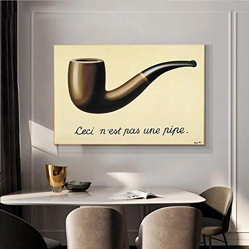 Rene Magritte Berühmte Malerei Dies ist keine Pfeife Leinwanddruck Malerei Poster Wandkunst Bilder für Wohnkultur Kunstwerk 24x36 Zoll (60x90 cm) Rahmenlos