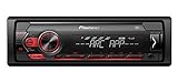 Pioneer MVH-S220DAB, 1DIN Autoradio mit RDS und DAB+, rot, USB für MP3, WMA, WAV, FLAC, AUX-Eingang, Android-Unterstützung, iPhone-Steuerung, ARC App