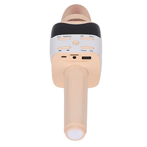 ciciglow Drahtloses Bluetooth-Karaoke-Mikrofon mit Steuerbaren LED-Leuchten, Tragbare Hand-Karaoke-Lautsprecher-Maschine Geburtstagsparty für zu Hause für Alle Smartphones, HiFi-Stereo-Sound(Rosa)