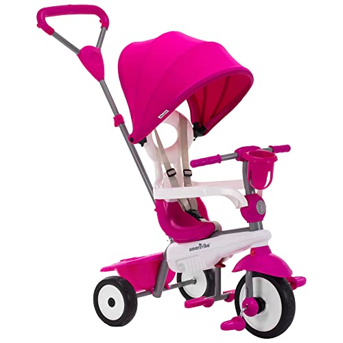 smarTrike Breeze Plus Dreirad für Kleinkinder im Alter von 1-3 Jahren – Variables( mehrstufiges) 4-in-1-Dreirad (Prinzessinnen-Rosa)