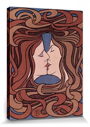 1art1 Peter Behrens - Der Kuss, 1898 Poster Leinwandbild Auf Keilrahmen 80 x 60 cm