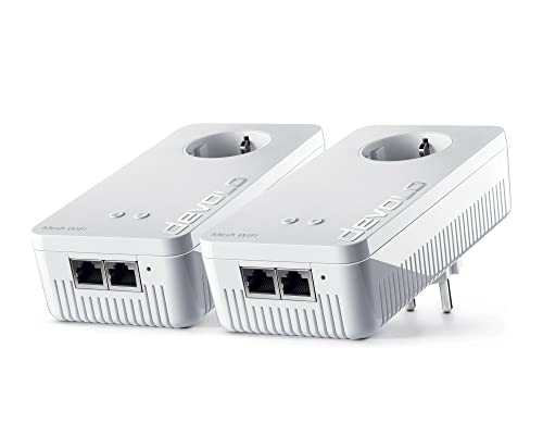 devolo Mesh WLAN 2 – 1200 WiFi ac Starter Kit: 2 WiFi-Adapter für raumübergreifendes Mesh-WLAN, ideal für Streaming (1200 Mbit/s, Tri-Band-System, 3X Gigabit LAN-Anschlüsse)
