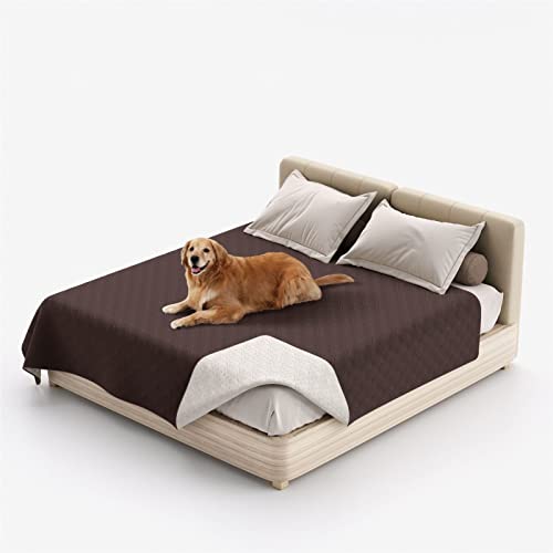HOMDECR wasserdichte Hundedecke Für Couch, Waschbare Haustier-Couch-Abdeckung, rutschfeste Bettsofa-Möbelschutzmatte (30x50 Inch,Brown 2)
