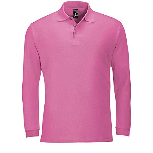 Sols Herren Winter II Pique Langarm-Shirt/Polo-Shirt, Langarm (L) (Flash Pink)