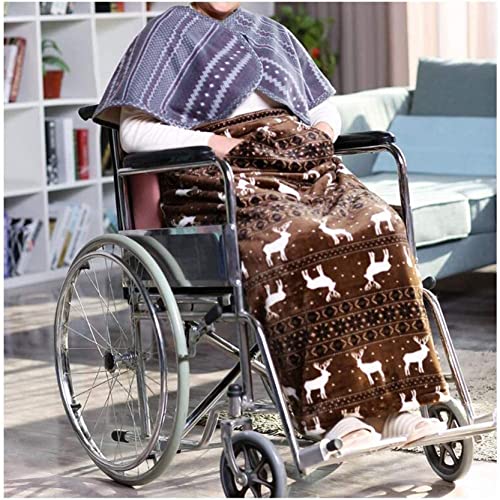 BOSUGE Schoßdecken für ältere Rollstuhlfahrer, wasserdichte, warme Knieschützer, Beinabdeckung, warme Tasche, große Tasche, leichte Rollstuhldecke, maschinenwaschbare Rollstuhlabdeckung