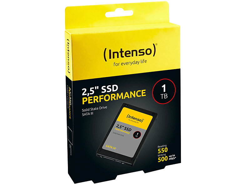 INTENSO Performance Festplatte, 1 TB SSD, Interner Speicher SATA 6 Gbps, 2,5 Zoll, intern