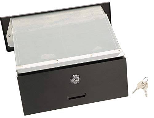 KOTARBAU Mauerdurchwurf Briefkasten mit regulierbarer Tiefe 160 – 295 mm Einbaubriefkasten Durchwurfkasten für Hauswände und Zaunmauern Schwarz