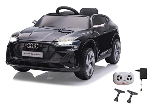JAMARA 461821 Ride-on Audi e-tron Sportback 12V Softanlauf, 2-Gang, 2,4GHz für Mehrspielerbetrieb, offiziell lizenziert, Elektroauto, schwarz