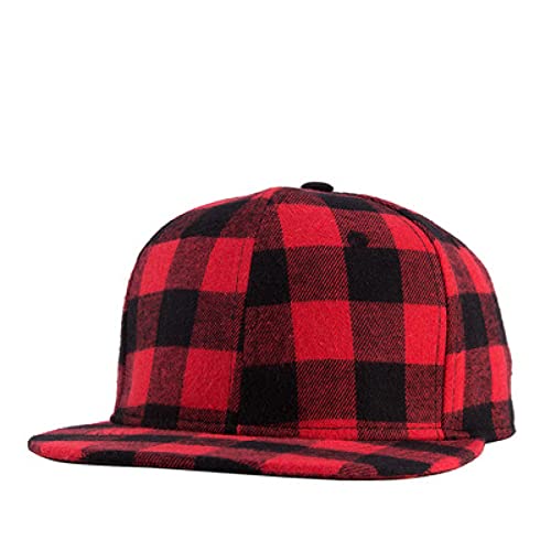 LUOXUEFEI Mütze Caps Hut Schwarz Rot Karierte Hip-Hop-Kappe Baseballmütze Für Männer Outdoor-Hut Frauenhüte