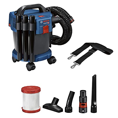 Bosch Professional 06019C6302 18V System Industriestaubsauger Gas 18V-10 L (ohne Akku, 1,6 m Schlauch, 3 Verlängerungsrohre, im Karton), 18 V, blau