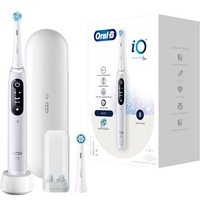 Oral-B iO 6 Elektrische Zahnbürste/Electric Toothbrush, Magnet-Technologie, 2 Aufsteckbürsten, 5 Putzmodi für Zahnpflege, Display & Reiseetui, Designed by Braun, white