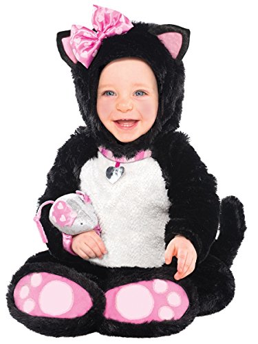 Amscan 997543 Kinderkostüm Kätzchen, weiß/schwarz/rosa, 12-18 Monate