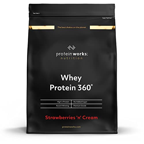 Protein Works - Whey Protein 360 | Mit zusätzlichen Vitaminen | Whey Proteinpulver | Whey Eiweißpulver | 40 Servings | Erdbeer-Sahne | 1.2kg