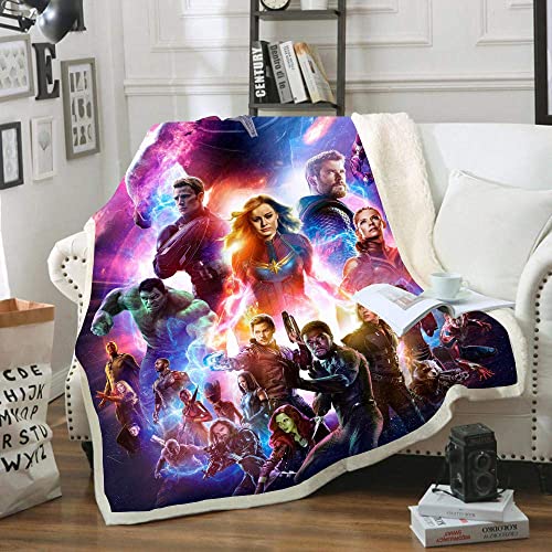 WFBZ Marvel Avengers Decke, für Kinder 3D Blanket Für Sofa, Sofa, Decke, Mikrofaser (01,130cm*150cm)