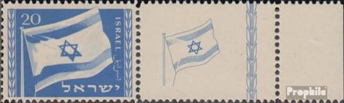 Prophila Collection Israel 16 mit Tab (kompl.Ausg.) gestempelt 1949 Nationalflagge (Briefmarken für Sammler) Flaggen/Wappen/Landkarten