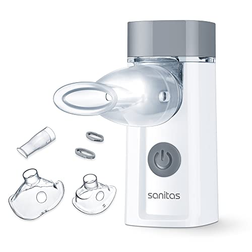 Beurer Sanitas SIH 52 Inhalator mit Schwingmembran-Technologie zur Behandlung von Atemwegserkrankungen wie Erkältungen und Asthma, tragbar und leise, für Erwachsene und Kinder geeignet