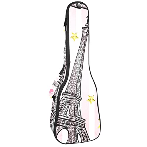 Konzert Ukulele Tasche Eiffelturm Sopran Ukulelen Rucksack 23 Zoll Gigbag Tenor Ukulelenhülle