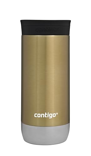 Contigo Huron 2.0 Snapseal Travel Mug | Thermobecher aus Edelstahl | Isolierflasche | auslaufsicherer Becher | Coffee to go Becher mit BPA-freiem, leicht zu reinigendem Deckel | brauner Zucker | 470