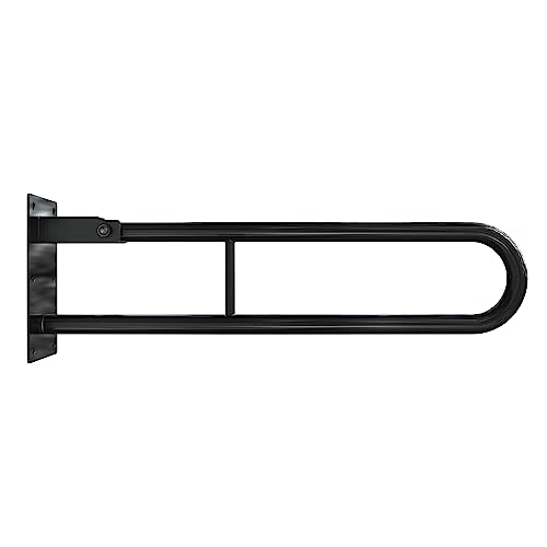 Aquabad® klappbarer Stahl Wandstützgriff Haltegriff in Schwarz, 60 cm