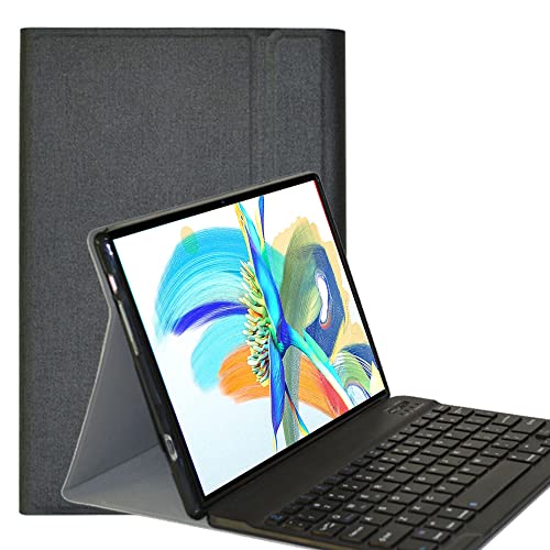YHFZR Tastatur Hülle for Teclast M40 Pro - (QWERTY Layout), Ultradünn Flip Entfernbar Drahtloser Keyboardständer Ledertasche für Teclast M40 Pro 10,1 Zoll Tablet, Schwarz