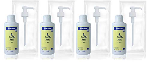 Horn Medical Dosierpumpe mit intensiv pflegendem Wasser-in-Öl Hautbalsam Baktolan Balm (4 x 350 ml)