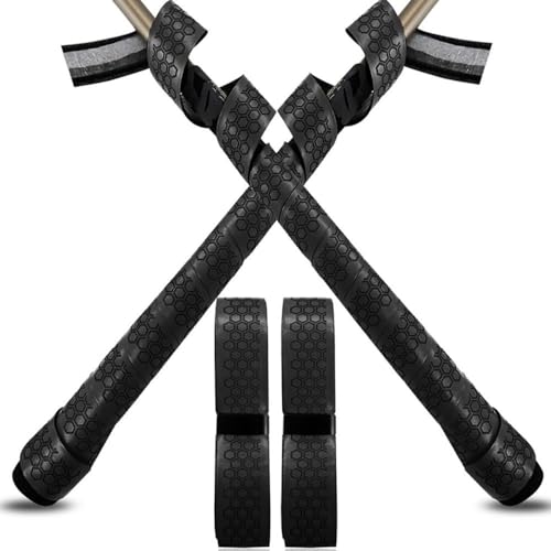 rutschfeste Golf-Wickelbänder aus PU-Leder, gut saugfähiger Golf-Griff-Wickelgurt Golfschlägerband (Color : Black)