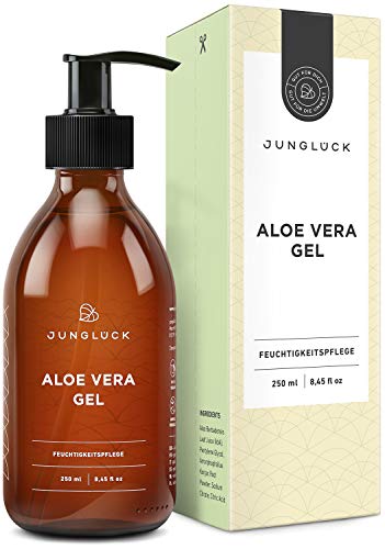 BIO Aloe Vera Gel vegan I ÖKO-TEST Sehr gut I 250 ml Feuchtigkeitspflege für Gesicht, Körper & Haare I Junglück Aloe Vera Gel | Made in Germany