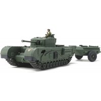 Tamiya 32594 - 1:48 Britischer Panzer Churchill Mk.VII Crocodile, Modellbau, Plastik Bausatz, Basteln, Hobby, Kleben, Plastikbausatz