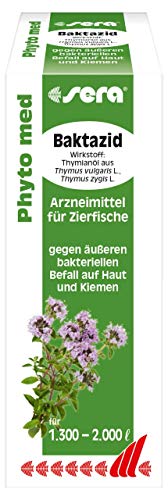 sera 32281 Phyto med Baktazid Arzneimittel für Zierfische gegen äußeren bakteriellen Befall auf Haut und Kiemen, 100 ml