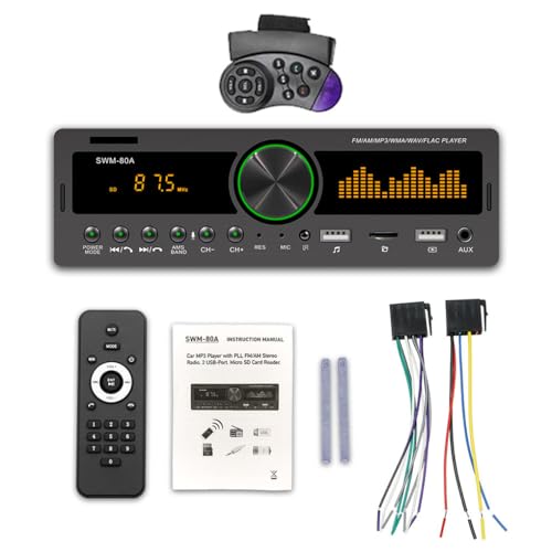 Digitaler MP3-Player fürs Auto, mit USB-Anschluss, Bluetooth-kompatibel, Freisprecheinrichtung, AUX-Eingang, Radioempfänger, Multimedia