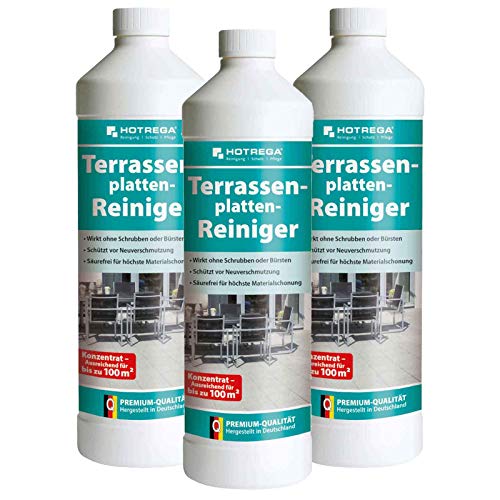 HOTREGA 3 x Terrassenplatten-Reiniger 1000ml Flasche