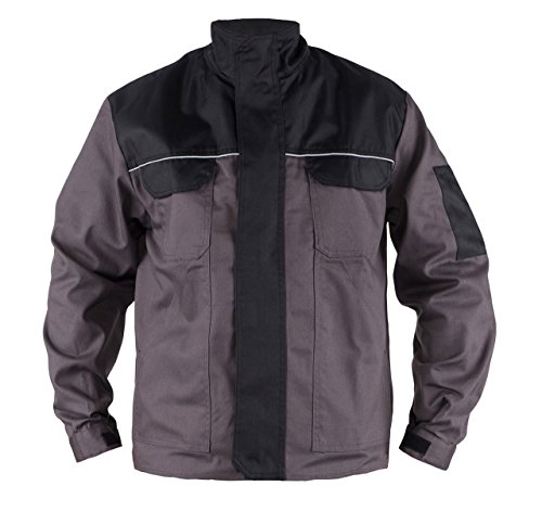 TMG® Herren Arbeitsjacke Bundjacke - leichte Jacke für die Arbeit für Handwerker - grau - L