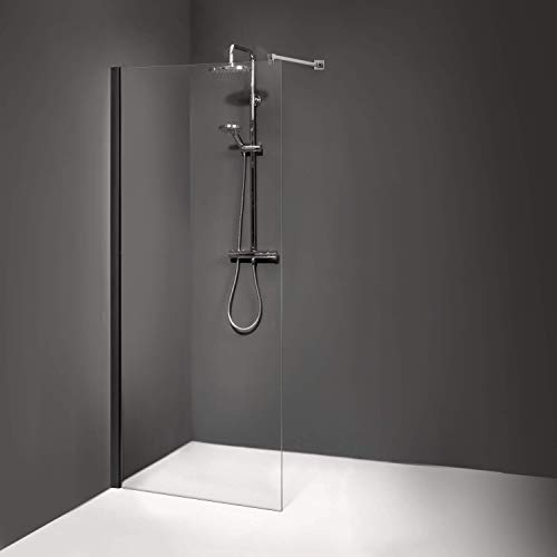Dusbad Walk-in-Dusche »Vital 8«, Einscheibensicherheitsglas, (1 tlg), Black Edition, 100 cm