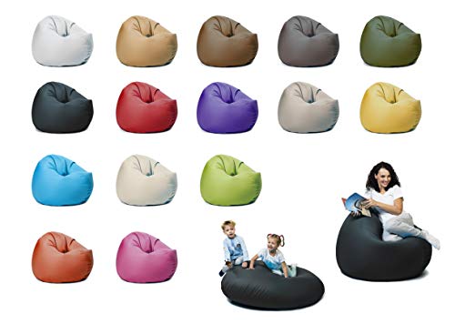 sunnypillow XXL Sitzsack mit Füllung 125 cm Durchmesser 2-in-1 Funktionen zum Sitzen und Liegen Outdoor & Indoor für Kinder & Erwachsene viele Farben und Größen zur Auswahl Schwarz