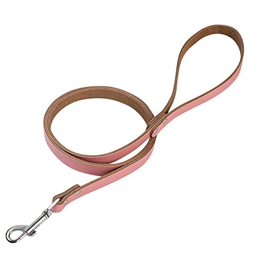 GUOCU 5 Paket hundetraining blei Lange Seil pu Leder gurtband rückruf Linie Leine für pet,Pink (5 Stücke),M
