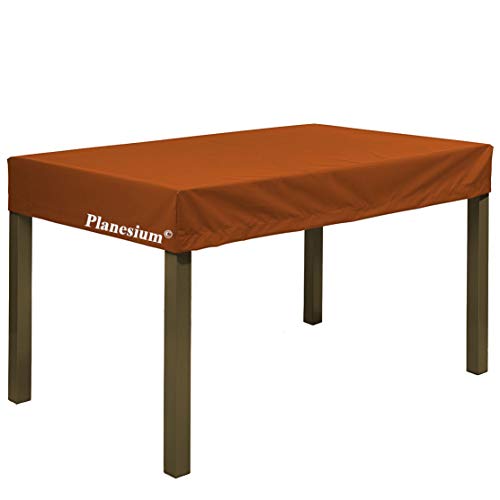 Planesium Premium Gartentisch Gartenmöbel Hülle Abdeckung Schutzhülle Haube Abdeckplane Garnitur wasserdicht atmungsaktiv 575g /lfm (Orange Breite 160cm x Tiefe 100cm x Höhe 30cm)