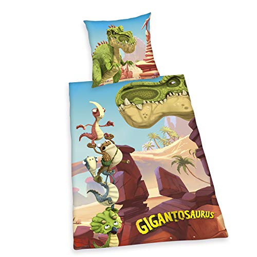 Herding Gigantosaurus Bettwäsche-Set, Cotton, Mehrfarbig, 70 x 90 cm, 140 x 200 cm