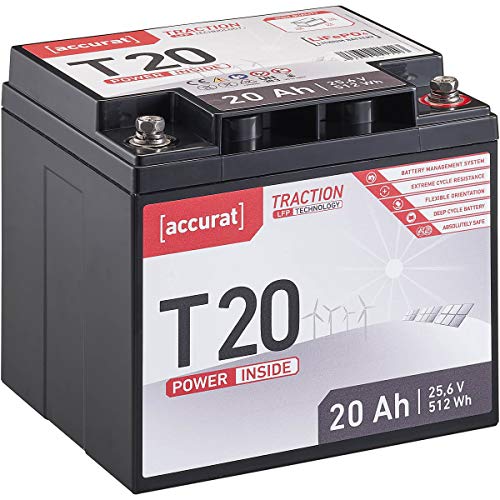 Accurat Traction 24V 20Ah LiFePO4 Lithium-Eisenphosphat Versorgungs-Batterie T20 LFP